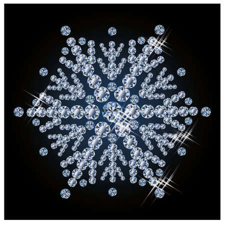 Diamond snowflake card, vector illustrationのイラスト素材