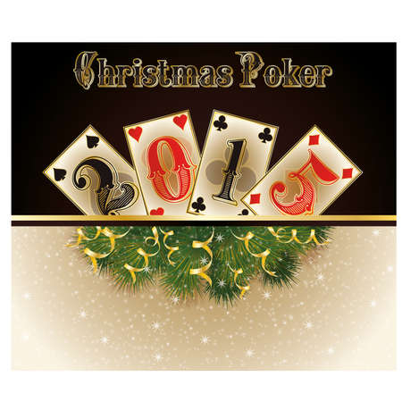 Christmas Poker Happy 2015 new year. のイラスト素材
