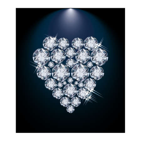 Love diamond heart wedding card illustrationのイラスト素材