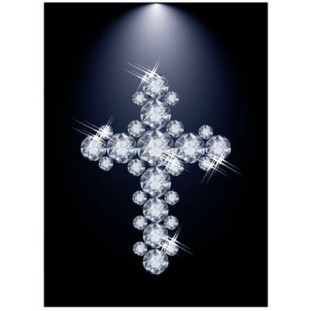 Diamond Christian Cross illustrationのイラスト素材