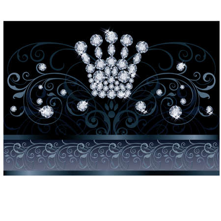 Brilliant Queen crown VIP greeting card illustrationのイラスト素材