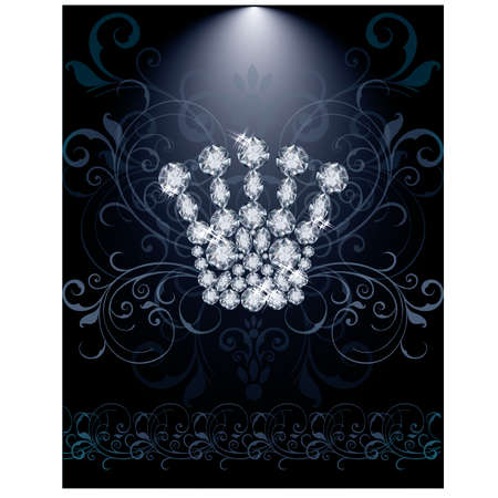 Diamond Queen crown VIP card, vector illustrationのイラスト素材