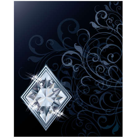 Brilliant poker diamonds card, vector illustrationのイラスト素材