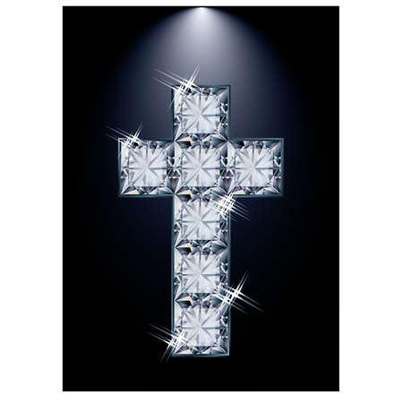 Cross diamond religion, vector illustrationのイラスト素材