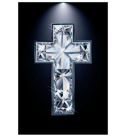Christian Cross diamond religion, vector illustrationのイラスト素材