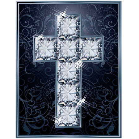 Cross diamonds cover design, vector illustrationのイラスト素材