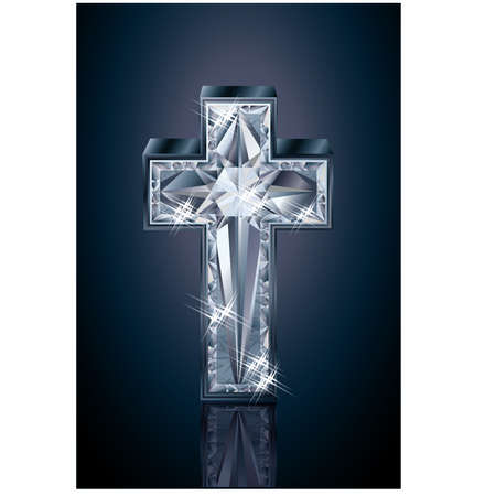 Diamond 3d cross, vector illustrationのイラスト素材