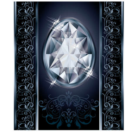 Diamond Easter egg cover design, vector illustrationのイラスト素材