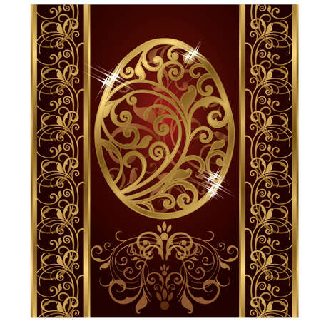 Golden Easter egg, vector illustrationのイラスト素材