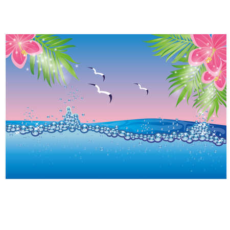 Underwater tropical card vector illustrationのイラスト素材