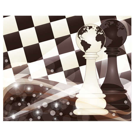 Chess banner with two pawn, vector illustrationのイラスト素材