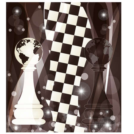 Chess background with two chess pawn, vector illustrationのイラスト素材