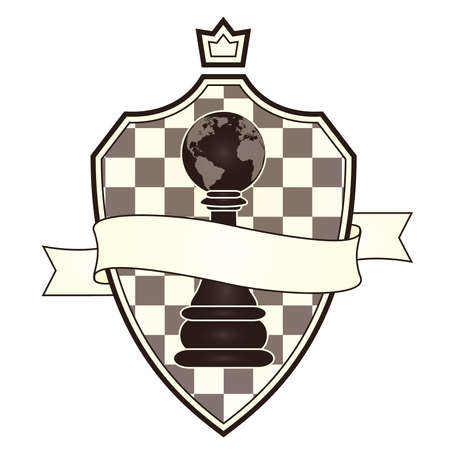 Chess coat of arms, vector illustrationのイラスト素材