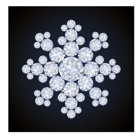 Diamond snowflake background, vector illustrationのイラスト素材