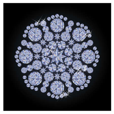 Diamond snowflake xmas background, vector illustrationのイラスト素材