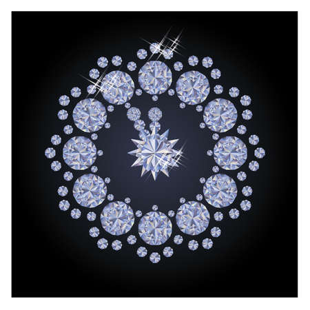 Diamond xmas clock, vector illustrationのイラスト素材