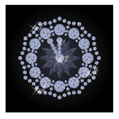 Diamond midnight clock, vector illustrationのイラスト素材