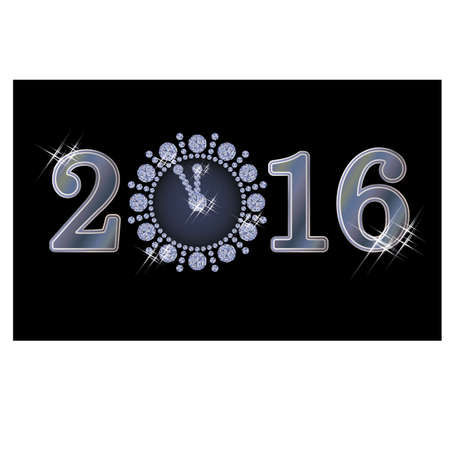 New 2016 year diamond clock, vectorのイラスト素材