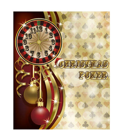 Christmas poker greeting cardのイラスト素材