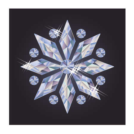 Diamond snowflake, vector illustrationのイラスト素材