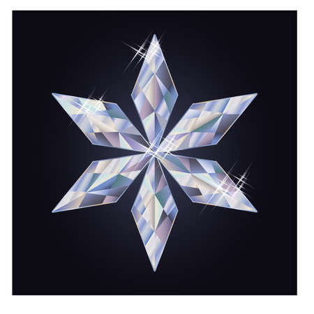 Christmas diamond snowflake, vector illustrationのイラスト素材