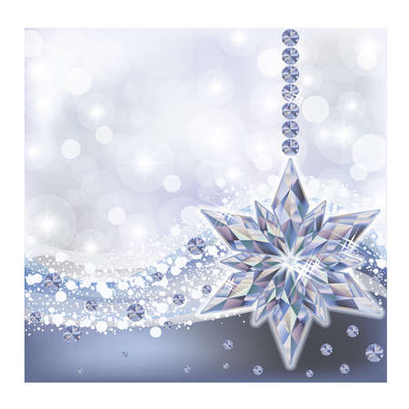 Frozen wallpaper with diamond snowflake, vector illustrationのイラスト素材