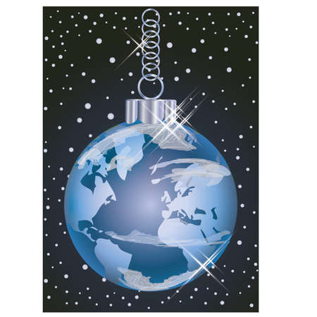 Christmas world festive ball, vector illustrationのイラスト素材