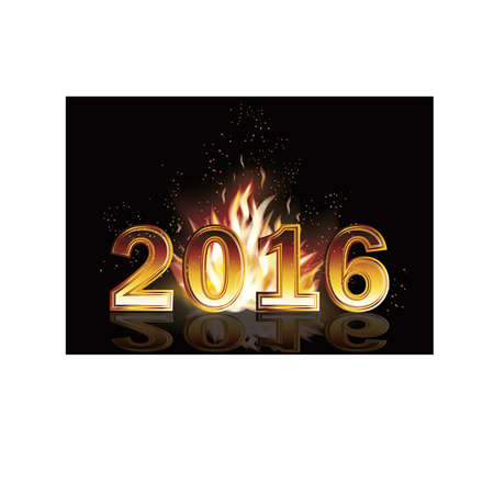 Hot new 2016 year fire bannerのイラスト素材