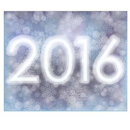 Happy New year 2016 snow background, vector illustration