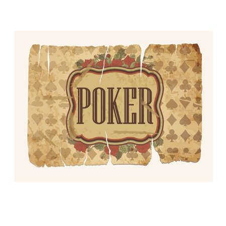 Vintage casino poker wallpaper, illustrationのイラスト素材