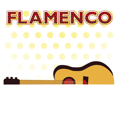Flamenco party invitation postcard, vector illustrationのイラスト素材