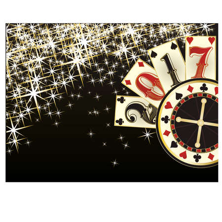 Christmas casino. Happy New year 2017 invitation card. illustrationのイラスト素材