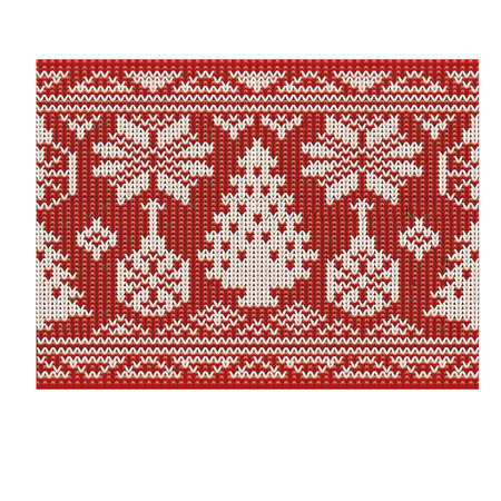 Winter knitted seamless background, vector illustrationのイラスト素材