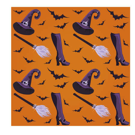 Witch seamless pattern, vector illustrationのイラスト素材