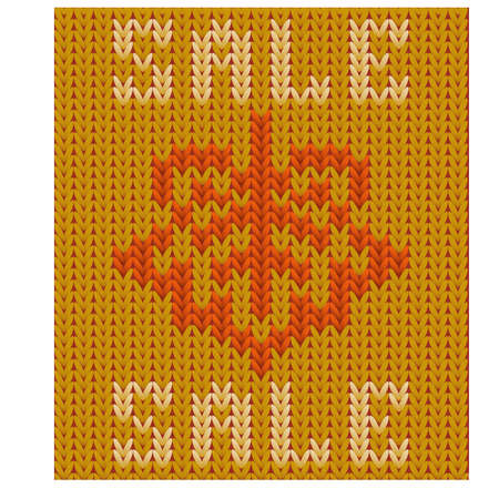 Knitted autumn sale card, vector illustrationのイラスト素材