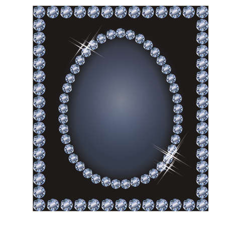 Diamond frame Easter egg, vector illustrationのイラスト素材