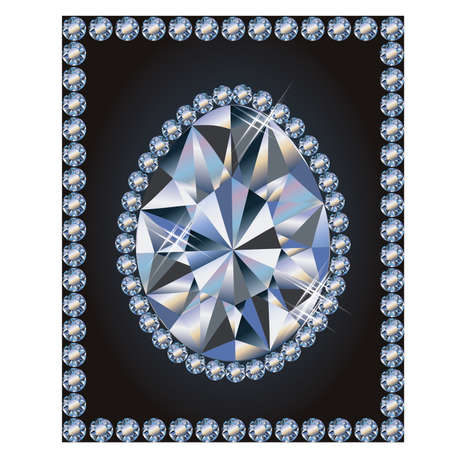Diamond Easter egg happiness card, vector illustrationのイラスト素材