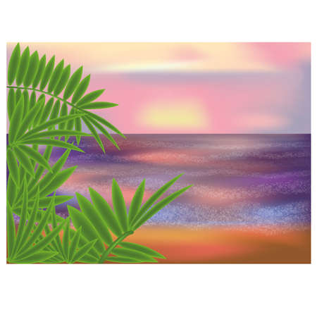Morning sea background, vector illustrationのイラスト素材