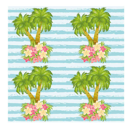 Tropical palm tree seamless pattern, vector illustration
