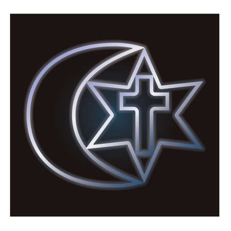 Symbols of three religions, vector illustrationのイラスト素材