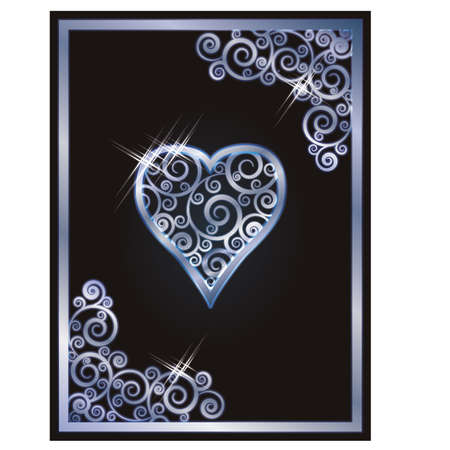 Poker card hearts, vector illustrationのイラスト素材