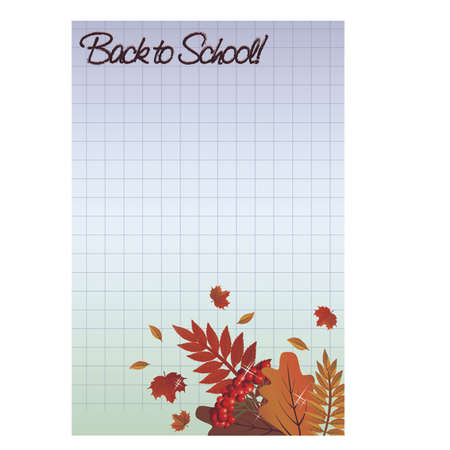 Back to school background with a leafs, vector illustrationのイラスト素材