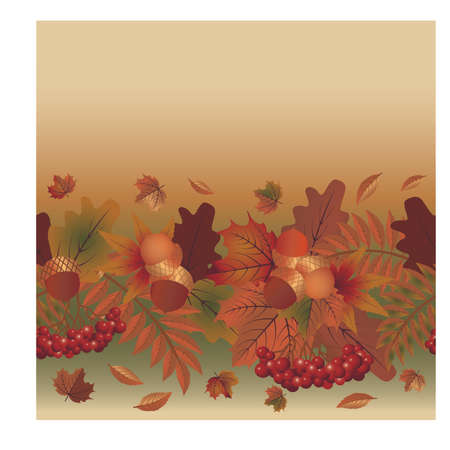Autumn seamless background, vector illustrationのイラスト素材