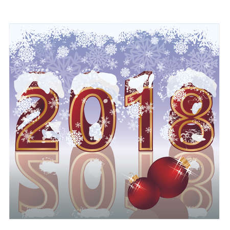 Happy New Year greeting card, vector illustrationのイラスト素材