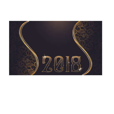 Merry Christmas & Happy new 2018 year, vector illustrationのイラスト素材