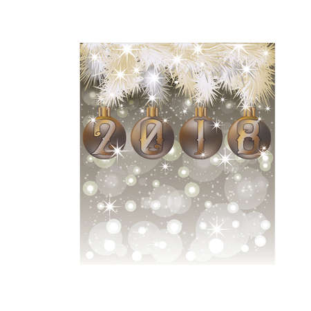 Merry Christmas and Happy 2018 New year greeting card, vector illustrationのイラスト素材