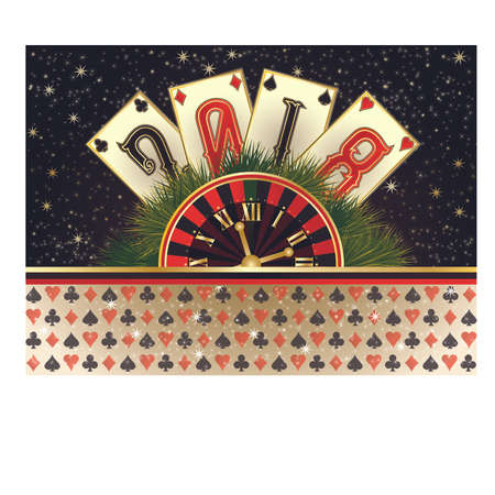Poker casino new 2018 year wallpaper, vectorのイラスト素材