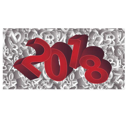 Happy New 2018 Year 3D background, vector illustration.のイラスト素材