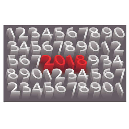 New 2018 year, 3d wallpaperのイラスト素材