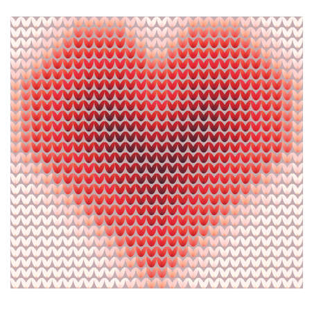 Valentines day knitted heart, vector illustrationのイラスト素材